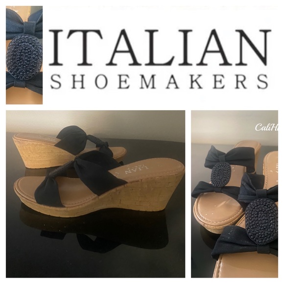 Italian Shoemakers black wedges - Picture 1 of 6